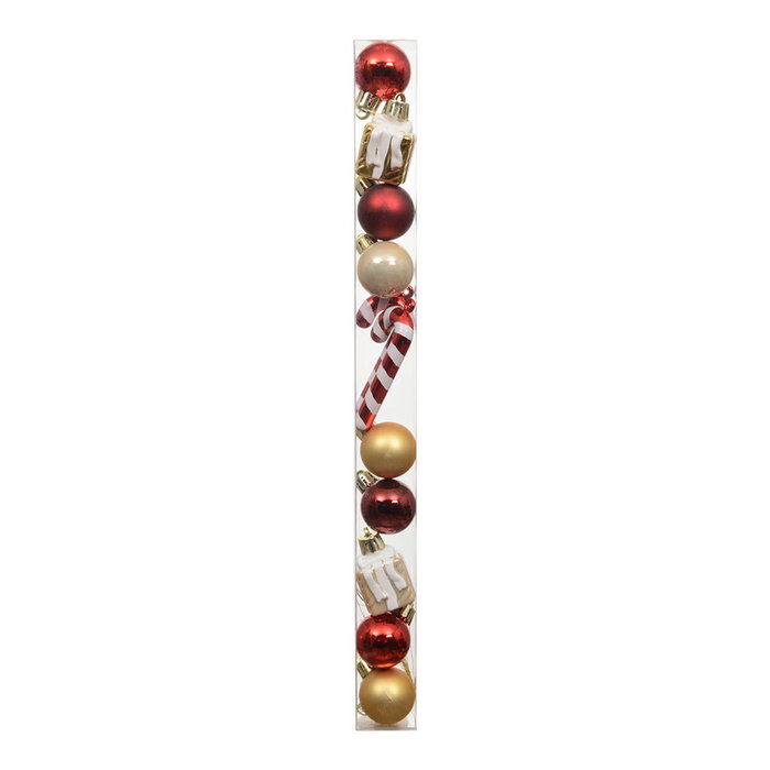 Decoris Adornos para árbol de navidad, modelos variados, tubo 10 uds Decoris Adornos para árbol de navidad, modelos variados, tubo 10 uds