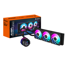Gigabyte Refrigeración líquida AORUS WATERFORCE X II 360 AIO - 3 ventiladores ARGB 120mm, pantalla LCD, compatible Intel LGA 1700 y AMD AM5