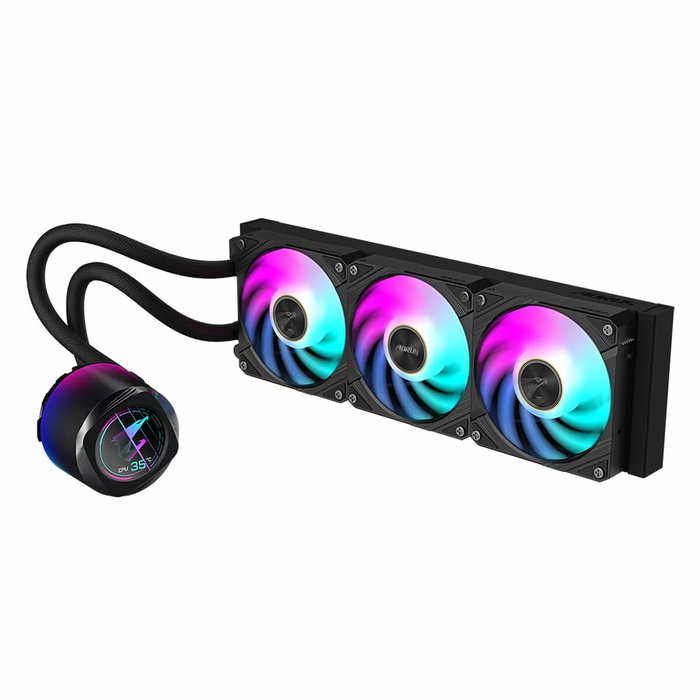 Gigabyte AORUS WATERFORCE X II 360 Liquid CPU Cooler con 3 ventiladores ARGB de 120 mm y pantalla LCD Gigabyte AORUS WATERFORCE X II 360 Liquid CPU Cooler con 3 ventiladores ARGB de 120 mm y pantalla LCD