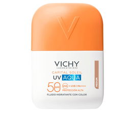 Vichy Capital Soleil UV Aqua Gel Fluido Hidratante Facial con Color SPF50 #Medium 50 ml - Protección Solar Alta UVA/UVB