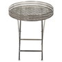 Home Deco Factory Mesa Plegable Metal Diámetro 48 cm Plateada Hierro Decorativa Funcional