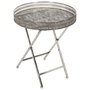 Home Deco Factory Mesa Plegable Metal Diámetro 48 cm Plateada Hierro Decorativa Funcional