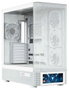 Modecom Volcano AQ500 ARGB Midi Tower Blanca, Carcasa para PC Gaming con Pantalla LCD 6.2" y 4 Ventiladores ARGB