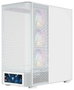 Modecom Volcano AQ500 ARGB Midi Tower Blanca, Carcasa para PC Gaming con Pantalla LCD 6.2" y 4 Ventiladores ARGB