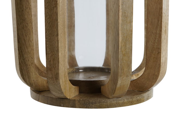 DKD Home Decor Portavelas Mango Cristal Natural 25x25x35 cm DKD Home Decor Portavelas Mango Cristal Natural 25x25x35 cm