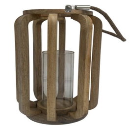 DKD Home Decor Portavelas Mango Cristal Natural 25x25x35 cm