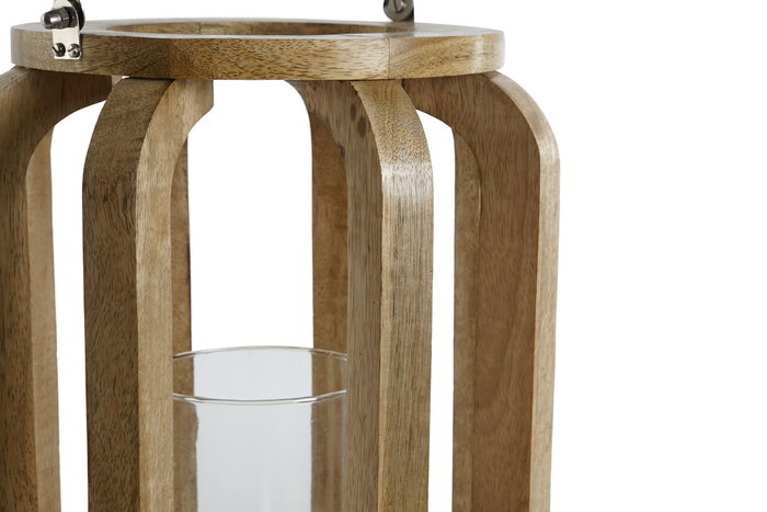 DKD Home Decor Portavelas Mango Cristal Natural 25x25x35 cm DKD Home Decor Portavelas Mango Cristal Natural 25x25x35 cm