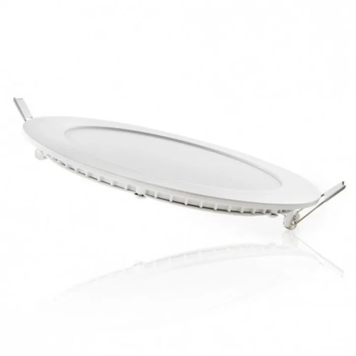 Placa LED Circular 12W 860Lm 4200K [GR-RDP09-12W-W-EP02] Estuche Personalizado 40.000H Aluminio Blanco Difusor Opalizado IP25 85-265VAC