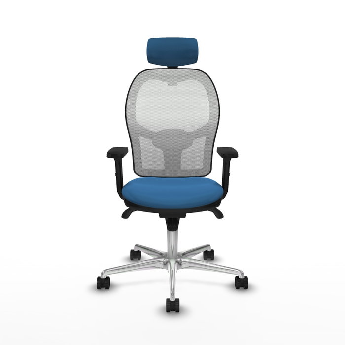 PIQUERAS Y CRESPO Silla de oficina Jorquera con mecanismo Sincro, Azul claro y Blanco