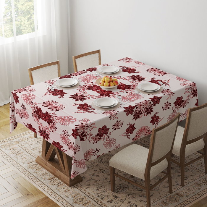 Hermia Gravellamc3 Mantel 140 x 180 cm, Mantel de Algodón y Poliéster para Mesa, Elegante y Duradero, Fácil de Limpiar, Blanco