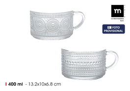 Inde Taza Vidrio 400ml 13.5x10.5x7cm 2-Surt La Mediterranea (24 Unidades)