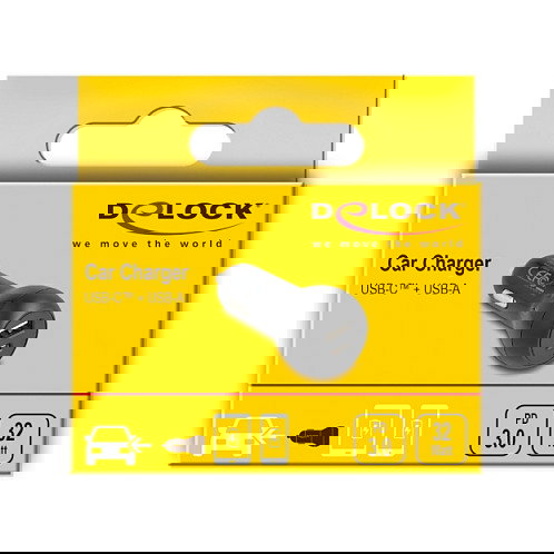 DeLOCK Adaptador de Carga para Coche USB-C PD 3.0 y USB-A 32W, Carga Rápida con Protecciones, Referencia 64329 DeLOCK Adaptador de Carga para Coche USB-C PD 3.0 y USB-A 32W, Carga Rápida con Protecciones, Referencia 64329