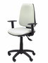 Silla de oficina Elche con mecanismo Asincro tapizada con Tela color Verde oliva. Equipada con Base poliamida negra, Brazos 1D y Ruedas de nailon 50 mm