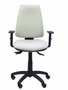 Silla de oficina Elche con mecanismo Asincro tapizada con Tela color Verde oliva. Equipada con Base poliamida negra, Brazos 1D y Ruedas de nailon 50 mm