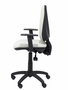 Silla de oficina Elche con mecanismo Asincro tapizada con Tela color Verde oliva. Equipada con Base poliamida negra, Brazos 1D y Ruedas de nailon 50 mm