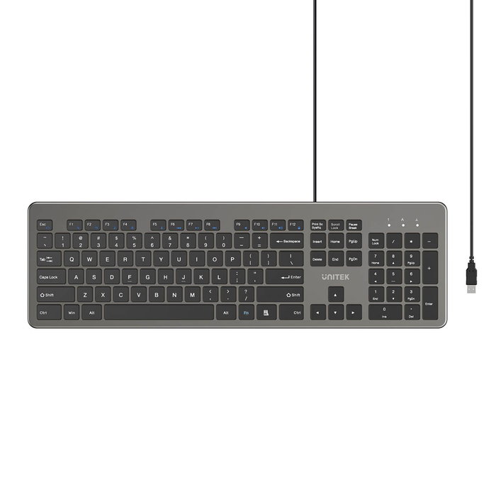 Unitek SlimTap Teclado de Oficina Full-size Gris
