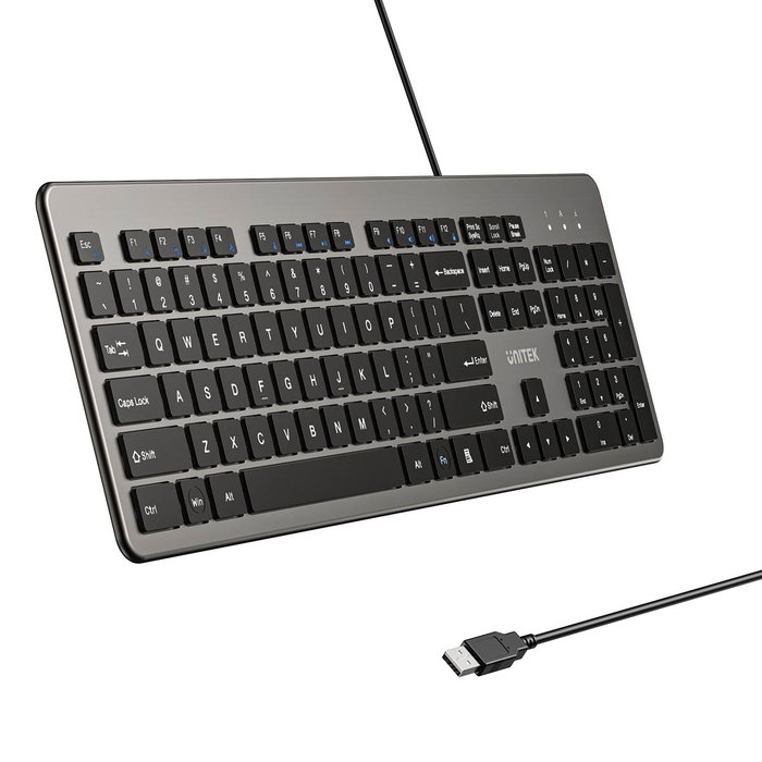 Unitek SlimTap Teclado de Oficina Full-size Gris