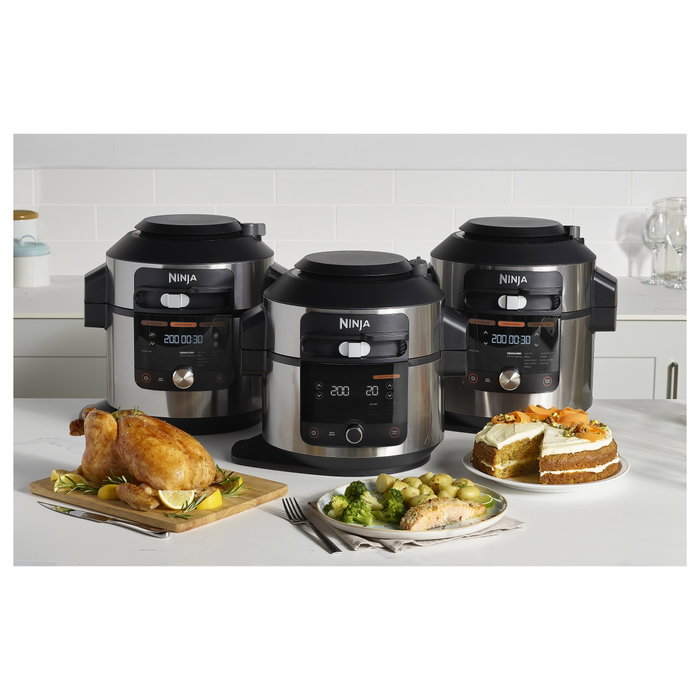 Ninja OL750EU Foodi Multicocina 7.5L 14-en-1, 1760W, 6 Personas, Negro/Acero Inoxidable, Cocina a Vapor, Freír, Hornear, Parrilla, Yogur Ninja OL750EU Foodi Multicocina 7.5L 14-en-1, 1760W, 6 Personas, Negro/Acero Inoxidable, Cocina a Vapor, Freír, Hornear, Parrilla, Yogur