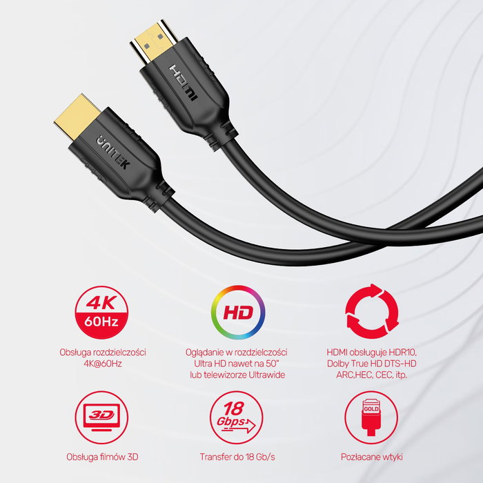 Unitek Kabel HDMI 2.0 4K 60Hz 1,5m Unitek Kabel HDMI 2.0 4K 60Hz 1,5m