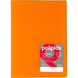 Carpeta Fundas (Tarifario) Grafoplas Pp Flexible Poliplas Trans. Fº 50 F. Naranja