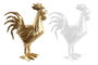 DKD Home Decor Figura de Resina Gallo Surtido Dorado y Blanco