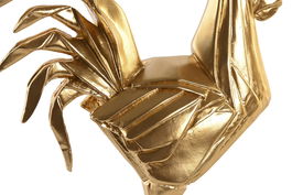 DKD Home Decor Figura Gallo Resina Blanco Dorado 9.5 x 20.7 x 16 cm (4 Unidades)