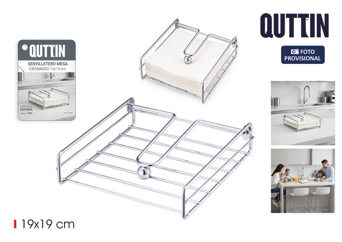 Inde Servilletero Mesa Cromado 19 x 19 cm Quttin (24 Unidades) Inde Servilletero Mesa Cromado 19 x 19 cm Quttin (24 Unidades)