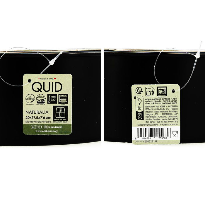 Molde Acero Carbono con Asa Naturalia Quid 20x17,5x7,6 cm (12 Unidades) Molde Acero Carbono con Asa Naturalia Quid 20x17,5x7,6 cm (12 Unidades)