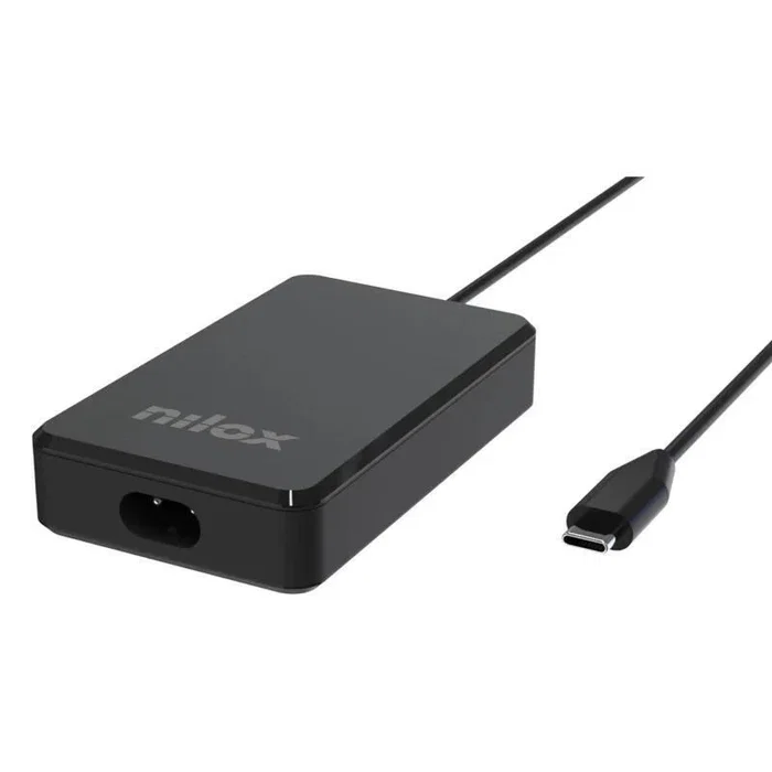 Nilox Cargador GaN USB-C 65W Power Delivery, Cargador Portátil, Tablets y Smartphones, Tipo-C, Compacto, 20V/3.25A, ga pc 65w type-c