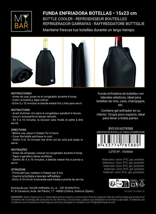 Inde Enfriador Botellas Vino/Champagne My Bar 15x23cm (24 Unidades)