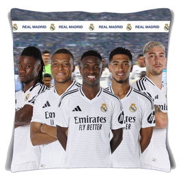 REAL MADRID - Cojín decorativo 40x40 cm para sofá o cama