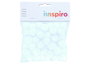 Innspiro Pompones de polipropileno blanco 25mm, 50 unidades