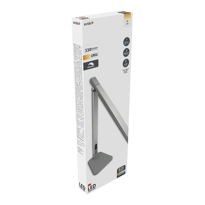 Avide Lámpara de mesa LED ABLDL-F-DC-8W Plegable Gris
