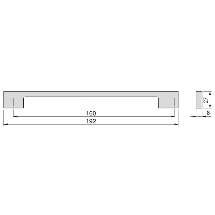 Emuca Lote de 5 tiradores para mueble Paiporta, L192mm, intereje 160mm, Zamak, Niquel Satinado Emuca Lote de 5 tiradores para mueble Paiporta, L192mm, intereje 160mm, Zamak, Niquel Satinado