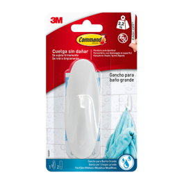 3M Command Gancho de Diseño para Baño Grande Blanco