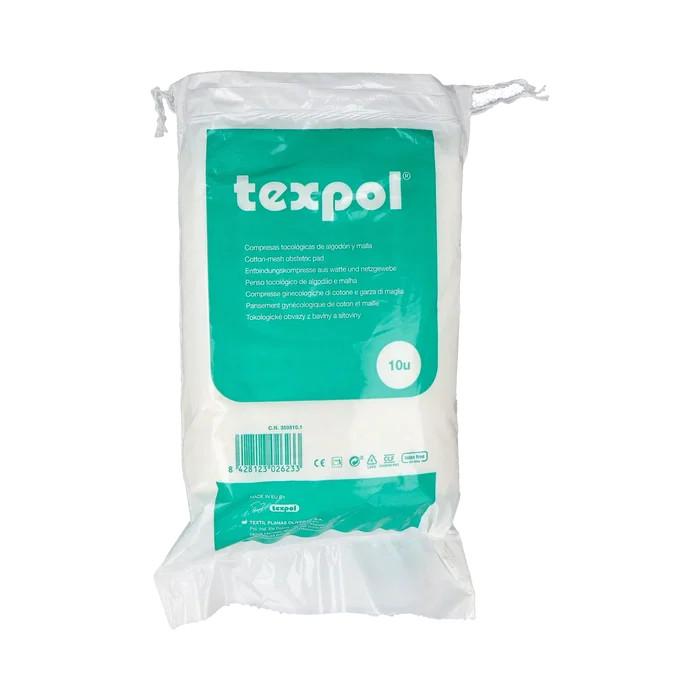TEXPOL Tocol Alg Compresa Higiénica de Algodón 10 Unidades