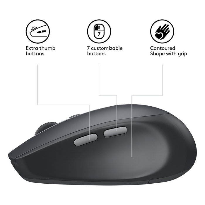 Logitech M590 Silent Ratón Óptico Bluetooth Graphite