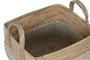 DKD Home Decor Cesta Urban Liah Marrón Claro Blanco Set de 2