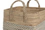 DKD Home Decor Cesta Urban Liah Marrón Claro Blanco Set de 2