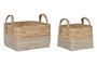 DKD Home Decor Cesta Urban Liah Marrón Claro Blanco Set de 2