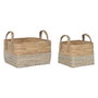 DKD Home Decor Cesta Urban Liah Marrón Claro Blanco Set de 2