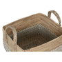 DKD Home Decor Cesta Urban Liah Marrón Claro Blanco Set de 2