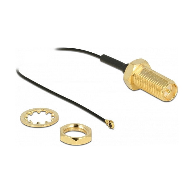 DeLOCK Cable coaxial RP-SMA hembra a MHF 4 macho, 35 cm DeLOCK Cable coaxial RP-SMA hembra a MHF 4 macho, 35 cm
