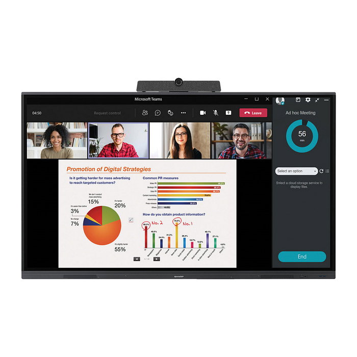 Sharp PN-L652B Pantalla LED LFD de 65 Pulgadas LCD Full-Array 4K 3840 x 2160