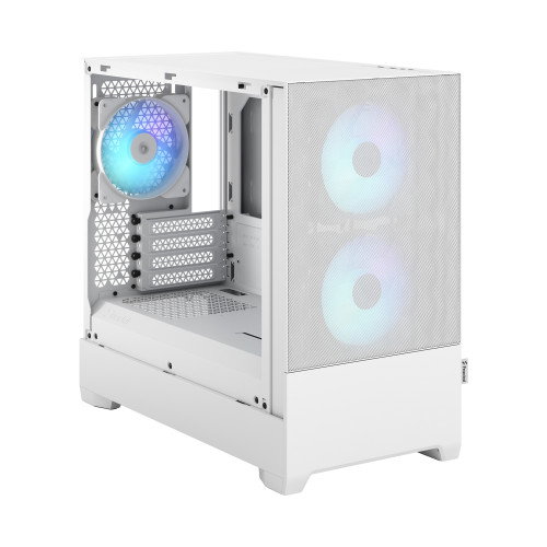 Fractal Design FD-C-POR1M-01 Pop Mini Air Caja de PC Blanca Micro ATX, Mini-ITX, con Ventana Lateral, Control RGB, 2x120mm Frontales