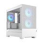 Fractal Design FD-C-POR1M-01 Pop Mini Air Caja de PC Blanca Micro ATX, Mini-ITX, con Ventana Lateral, Control RGB, 2x120mm Frontales