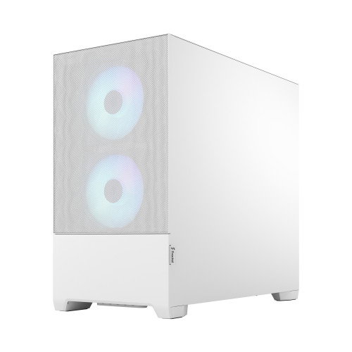 Fractal Design FD-C-POR1M-01 Pop Mini Air Caja de PC Blanca Micro ATX, Mini-ITX, con Ventana Lateral, Control RGB, 2x120mm Frontales