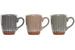 DKD Home Decor Tazas de Gres Esmaltado Surtidas 100ml, Pack de 12