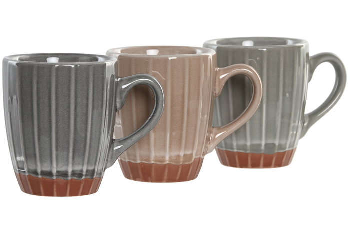 DKD Home Decor Taza de Gres Gris Oscuro y Beige 6 x 7.5 x 8 cm (12 Unidades) DKD Home Decor Taza de Gres Gris Oscuro y Beige 6 x 7.5 x 8 cm (12 Unidades)