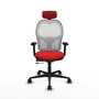 PIQUERAS Y CRESPO Silla de oficina Jorquera con mecanismo Sincro/Traslack, Rojo y Blanco